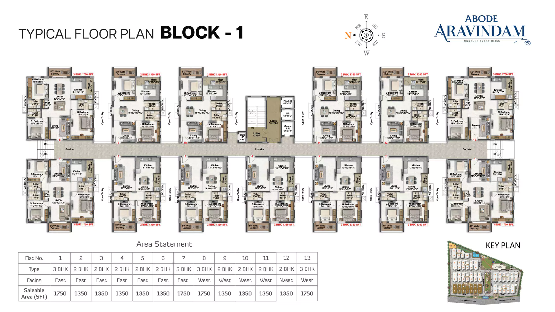 Abode Aravindam Floor Plan Block 1